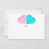 de heer & mevrouw hearts bedankkaart (Achterkant)