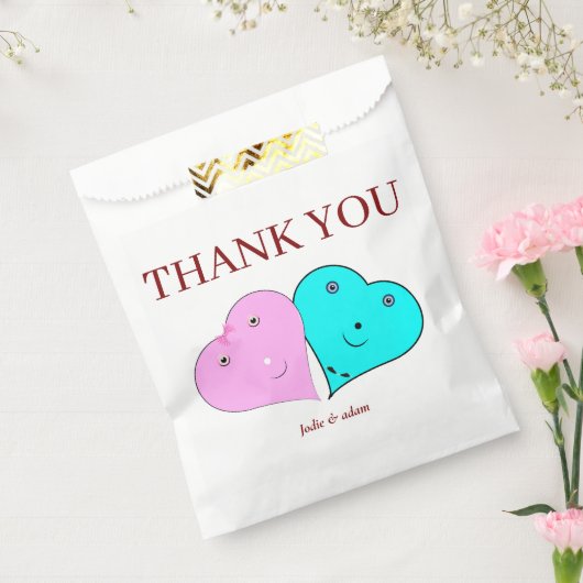 de heer & mevrouw hearts bedankzakje (Gezegeld)