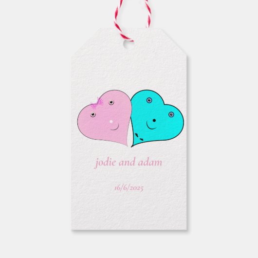 de heer & mevrouw hearts cadeaulabel (Achterkant)