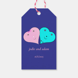 de heer & mevrouw hearts cadeaulabel