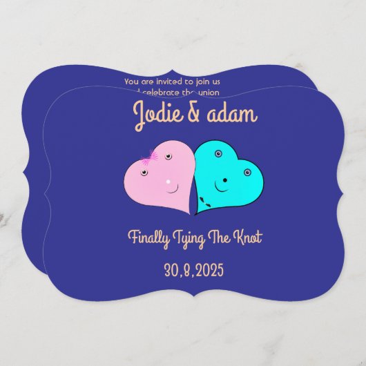 de heer & mevrouw hearts kaart (Voorkant / Achterkant)