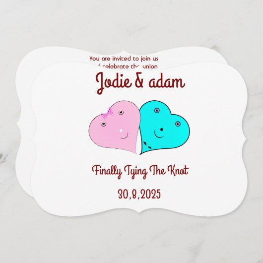 de heer & mevrouw hearts kaart (Voorkant / Achterkant)