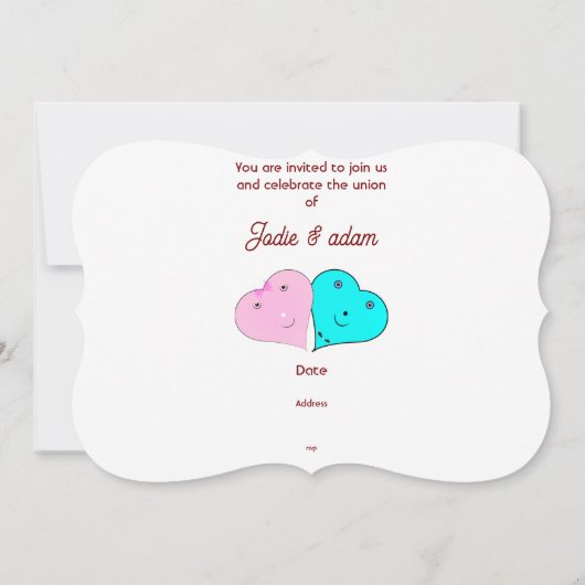 de heer & mevrouw hearts kaart (Achterkant)