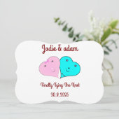 de heer & mevrouw hearts kaart (Staand voorkant)