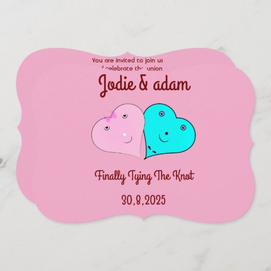 de heer & mevrouw hearts kaart (Voorkant / Achterkant)