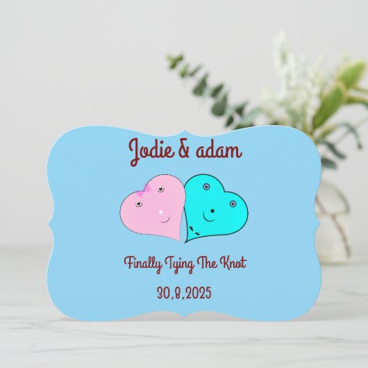 de heer & mevrouw hearts kaart (Staand voorkant)