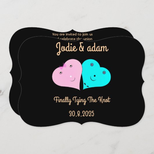 de heer & mevrouw hearts kaart (Voorkant / Achterkant)