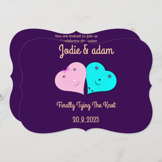 de heer & mevrouw hearts kaart (Voorkant / Achterkant)