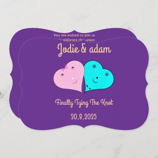 de heer & mevrouw hearts kaart (Voorkant / Achterkant)