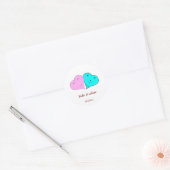 de heer & mevrouw hearts ronde sticker (Envelop)