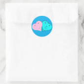 de heer & mevrouw hearts ronde sticker (Tas)