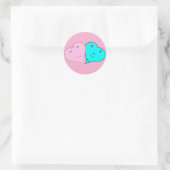 de heer & mevrouw hearts ronde sticker (Tas)