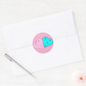 de heer & mevrouw hearts ronde sticker (Envelop)