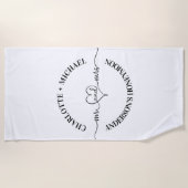 de heer mevrouw honeymoon zwart wit newlyweds strandlaken (Voorkant)