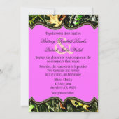De heer & mevrouw Hunting Camo Pink Wedding Invita Kaart (Achterkant)