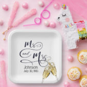 De heer & mevrouw Jubileum Champagne Toast Papieren Bordje (Feest)