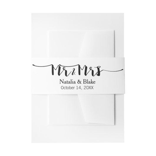 de heer & mevrouw Modern Wedding Invitation Belly Uitnodigingen Wikkel (Voorkant Voorbeeld)