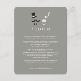 de heer & mevrouw Mustache en Lips  huwelijkshuwel Informatiekaartje