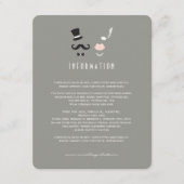 de heer & mevrouw Mustache en Lips huwelijkshuwel Informatiekaartje (Voorkant)