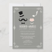 de heer & mevrouw Mustache en Lips  huwelijkshuwel Kaart (Voorkant)