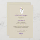 De heer & mevrouw Paarse Teenslippers Beach Weddin Menu (Voorkant / Achterkant)