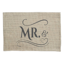 De heer & mevrouw Rustic Burlap Country Wedding Co Kussensloop