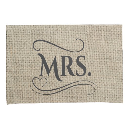 De heer & mevrouw Rustic Burlap Country Wedding Co Kussensloop (Voorkant-Rechts)