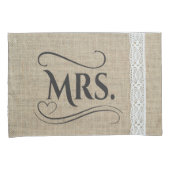 De heer & mevrouw Rustic Burlap Country Wedding Co Kussensloop (Voorkant-Rechts)