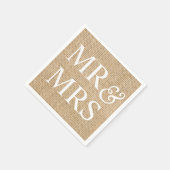 de heer & mevrouw Rustic Wedding Burlap Trendy Cou Servet (Hoek)