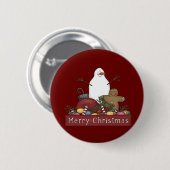 De heer & mevrouw Snowman Ronde Button 5,7 Cm (Voorkant /achterkant)