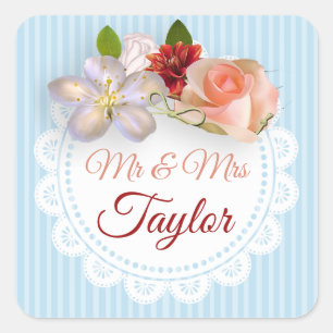 de heer & mevrouw Stickers Bleek Blue and Coral Fl