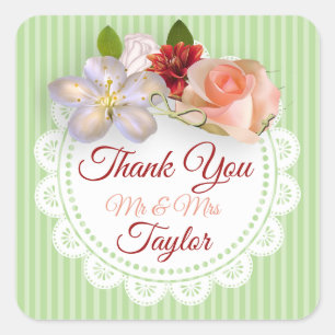 de heer & mevrouw Stickers Sage Green en Coral Flo