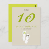 De heer & mevrouw Teenslippers Wedding Table Numbe Briefkaart (Voorkant / Achterkant)