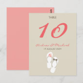 De heer & mevrouw Teenslippers Wedding Table Numbe Briefkaart (Voorkant / Achterkant)