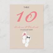 De heer & mevrouw Teenslippers Wedding Table Numbe Briefkaart (Voorkant)