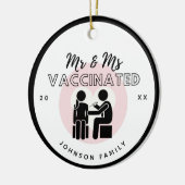 de heer & mevrouw Vaccinated Romantic Couple Famil Keramisch Ornament (Links)