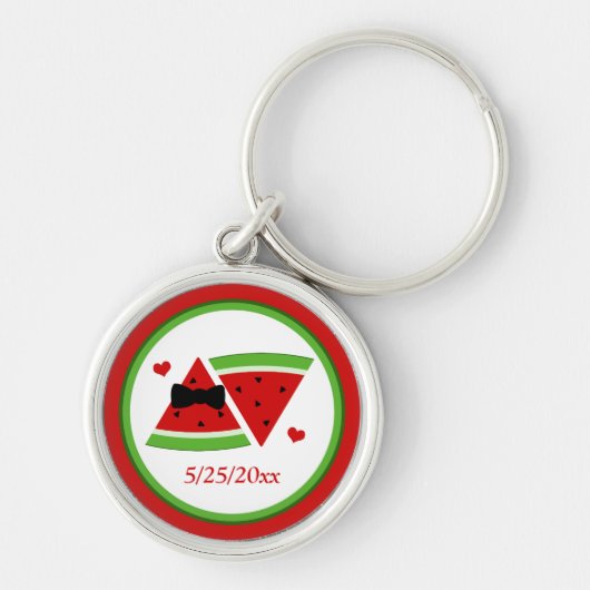 De heer & mevrouw Watermelon - Gepersonaliseerde P Sleutelhanger (Voorkant)