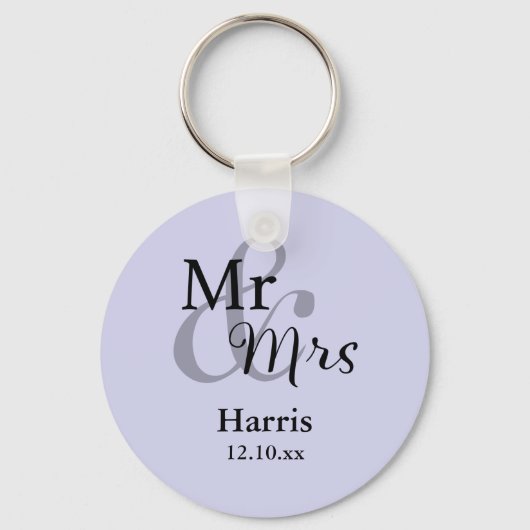 De heer & mevrouw Wedding Favor Keyring Name/Date  Sleutelhanger (Voorkant)