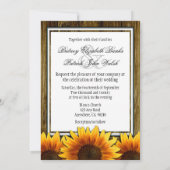 De heer & mevrouw Westerne Sunflower Wedding Invit Kaart (Achterkant)