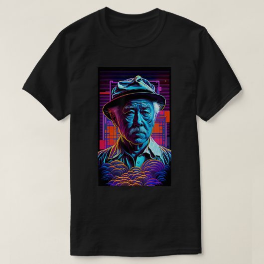 De heer Miagi - Blacklight Art Style - Synthwave T T-shirt (Design voorkant)
