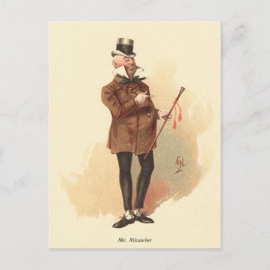 De heer Micawber door Kyd - Dickens' David Copperf Briefkaart (Voorkant)