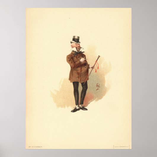 De heer Micawber door Kyd - Dickens' David Copperf Poster (Voorkant)