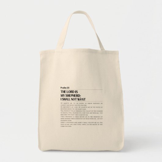 De Heer Mijn Herder Psalm 23 Boodschappentas Tote Bag (Voorkant)