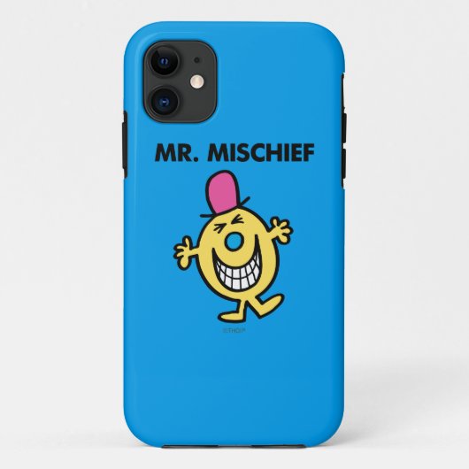 de heer Mischief | Grijzend glanzend Case-Mate iPhone Case (Achterkant)