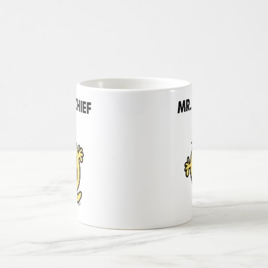 de heer Mischief | Grijzend glanzend Koffiemok (Center)