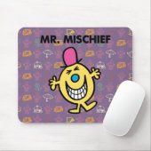 de heer Mischief | Grijzend glanzend Muismat (Met muis)