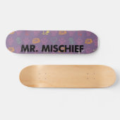de heer Mischief | Grijzend glanzend Persoonlijk Skateboard (Horizontaal)