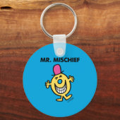 de heer Mischief | Grijzend glanzend Sleutelhanger (Achterkant)