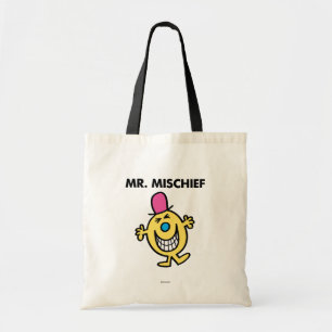 de heer Mischief Grijzend glanzend Tote Bag