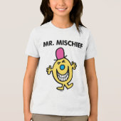 de heer Mischief | Grijzend glanzend Tri-Blend Shirt (Voorkant)